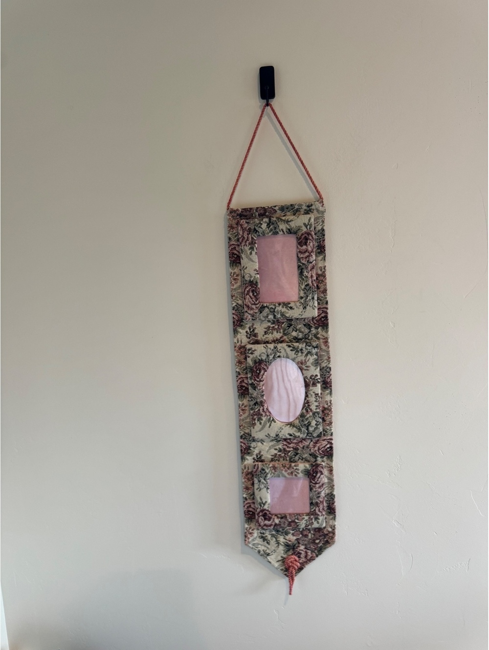 Vintage Floral Tapestry Hanging Triple Photo Frame Wall Decor Cottagecore